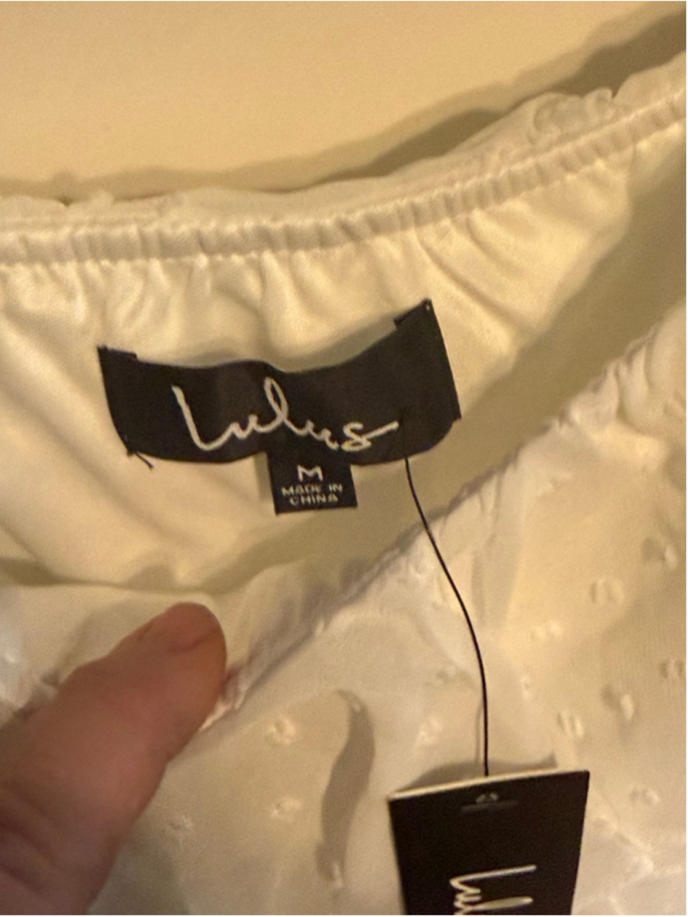 NWT Lulus Frilled to Bits White Swiss Dot Off-the-Shoulder Romper - Picture 6 of 10